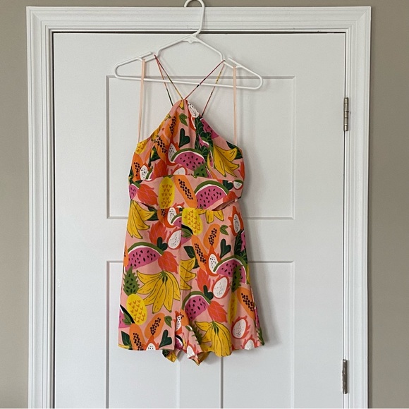 🌿|NWT| Anthropologie x Hutch Mixed Fruit Halter Romper - Picture 5 of 12